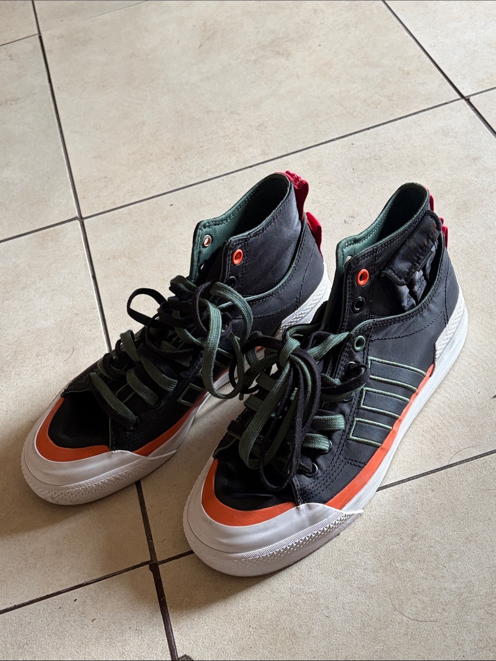 Adidas Nizza black & green mens 8.5